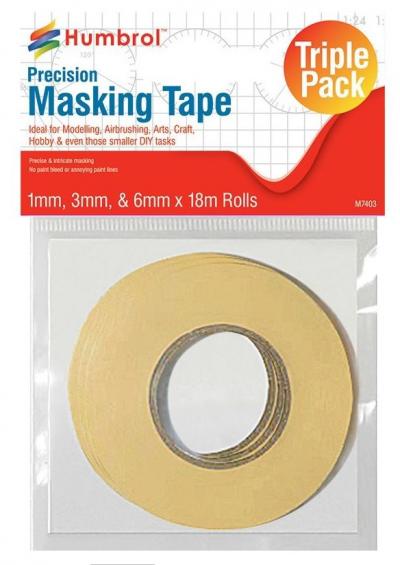 Humbrol - Masking Tape Set 1mm, 3mm, & 6mm x 18m Rolls image