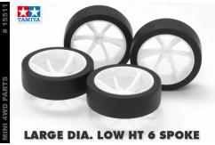 Tamiya - Mini 4WD Large Diameter Tires & 6 Spoke Wheels image