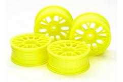 Tamiya - 24mm Fl Yellow Mesh Wheels +2 Offset (4 pcs)  image