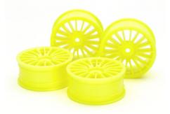 Tamiya - 24mm Fluro Yellow Med/Narrow 18-Spoke Wheels (4pcs) image