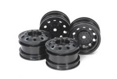 Tamiya - Black On Road Racing Truck Wheels Front & Rear (4 pcs) image