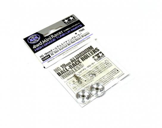 Tamiya - Mini 4WD HG 19mm Alum. Ball Race Rollers (Ringless) image