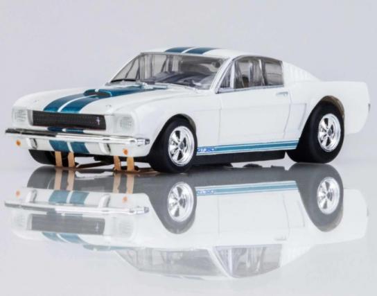 AFX Racing - Ford Mustang Shelby GT350 White/Blue Mega G+ Slot Car image