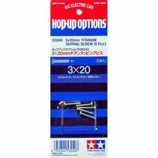 Tamiya - Titanium Tap Screws 3x20mm (5pcs) image