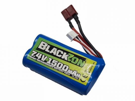 BlackZon - 7.4V Li-Ion Battery 1500mah with Deans Ultra-T Plug image