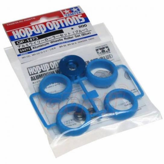 Tamiya - Aluminium Wheelie Roller Set (Blue) WR-02/GF-01 image