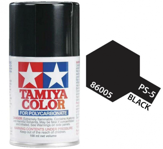 Tamiya - PS-5 Polycarb Black Spray 100ml image