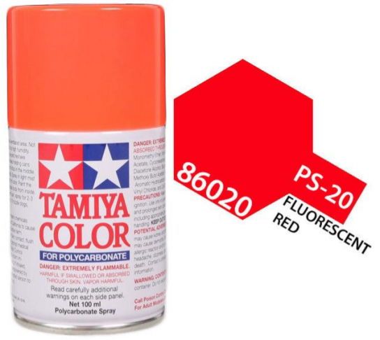 Tamiya - PS-20 Polycarb Fluorescent Red Spray 100ml image