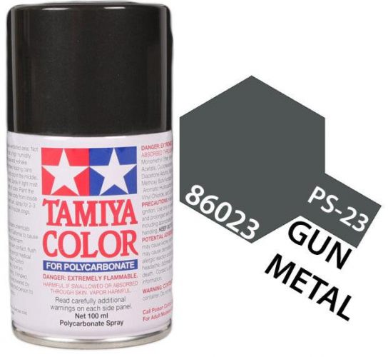 Tamiya - PS-23 Polycarb Gun Metal Spray 100ml image