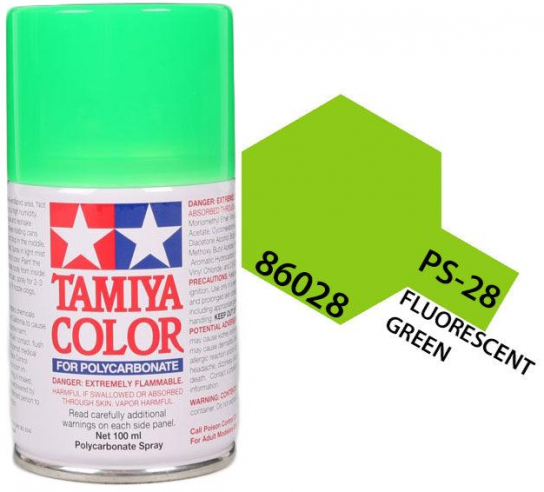 Tamiya - PS-28 Polycarb Fluorescent Green Spray 100ml image