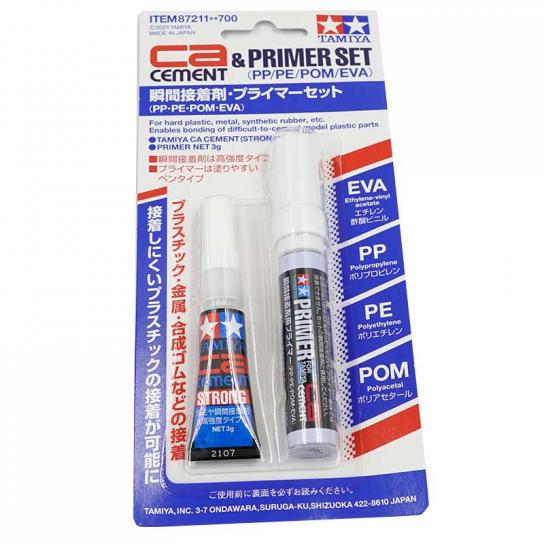 Tamiya - CA Cement & Primer Set (PP/PE/POM/EVA) image