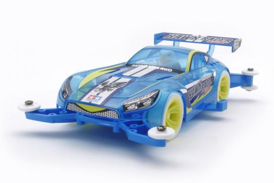 Tamiya - 1/32 Mini 4WD JR Hawk Racer GT Clear Blue (MA Chassis) Kit image