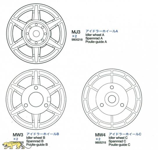 Tamiya - Idler Wheel Set for RC Tank image
