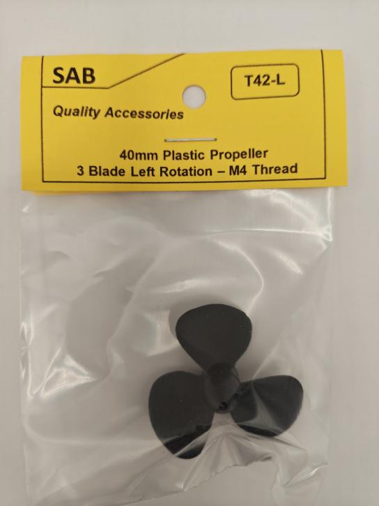 SAB - 3-Bladed 40mm Plastic Prop M4 Thread LH image