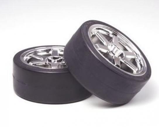 Tamiya - 6 Spoke Wheel With Drift Tyre 26mm + 2  (2pcs) image