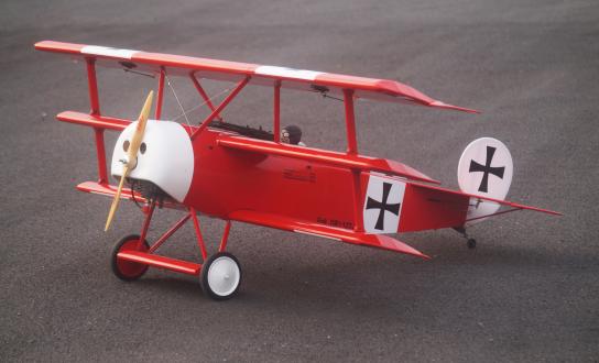 VQ Model - Fokker Dr.1 EP/GP 120 Size (25cc) Red Baron Version ARF Kit image