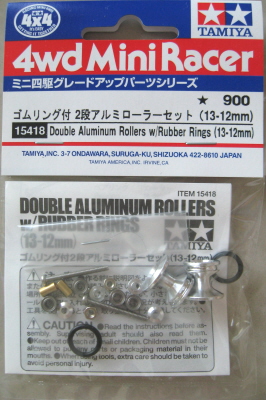 Tamiya - Mini 4WD Wide Aluminium Rollers W/Ring (13-12mm) image