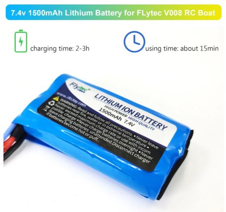 Flytec - Turbine High Speed Jet Boat Spare Battery 7.4V 1500mah image